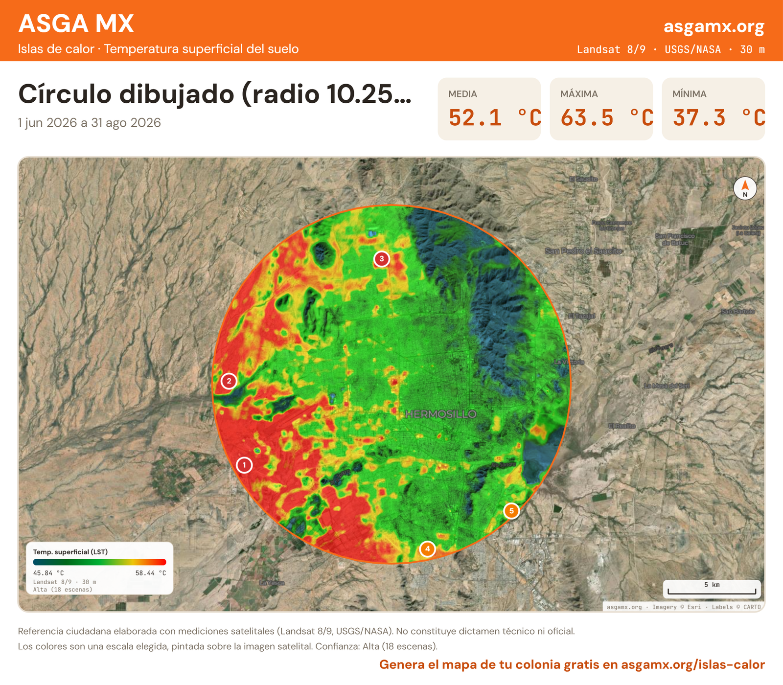Asociación de Sonora, publica la versión 2.0 de su mapa de islas de calor